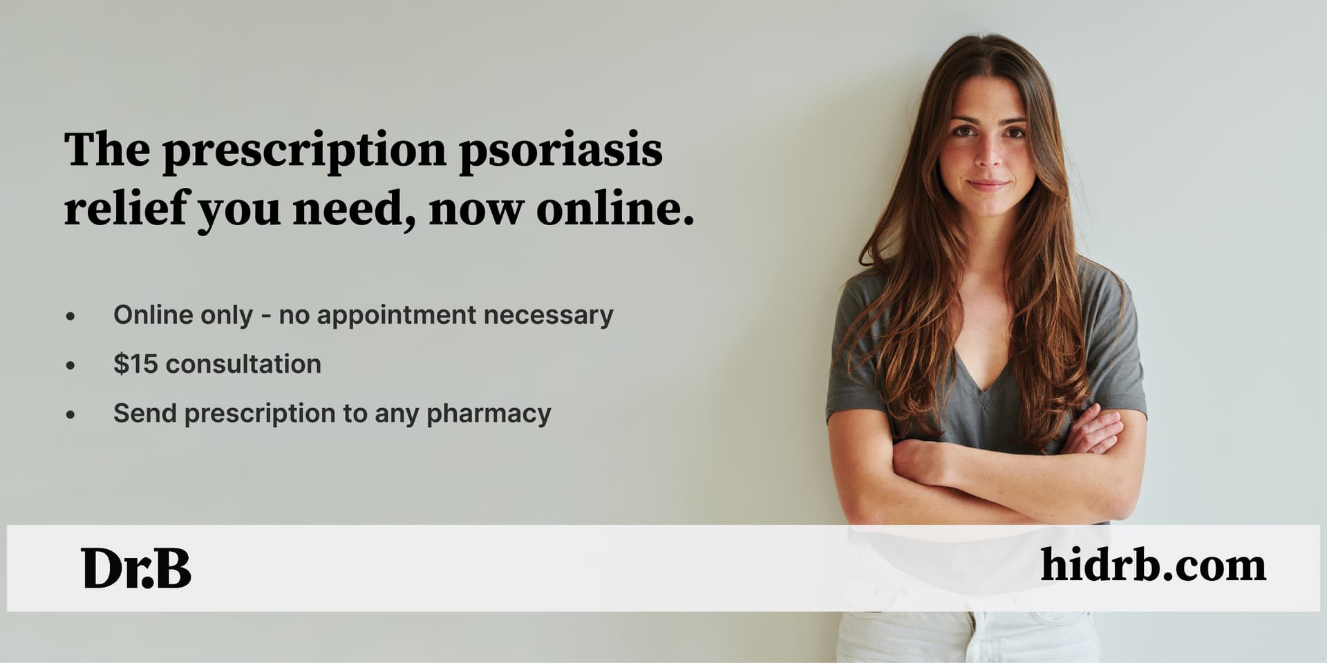 Banner advertising Dr. B's services for psoriasis treatments